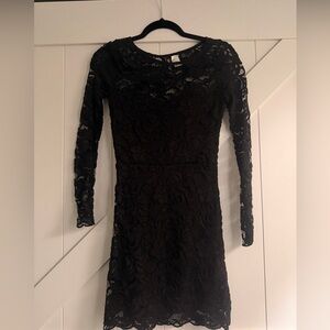 H&M Black Lace Long Sleeve Dress